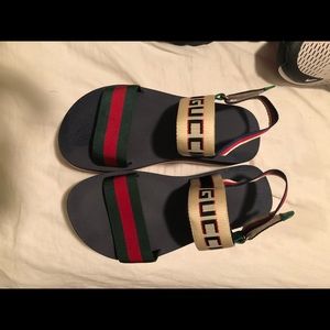gucci striped platform sandals